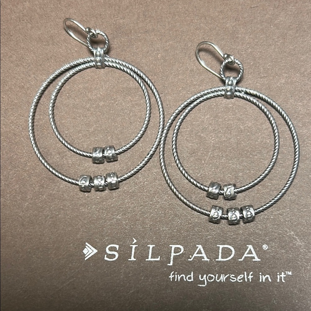 Silpada Oxidized Silver Double Circle Earrings
